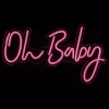 Decostar™ Oh Baby Neon Light Sign With Hanging Chain 26" - Pink