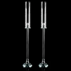 Decostar™ Pair of Crystal Single Arm Clear Candelabra - 50¼"