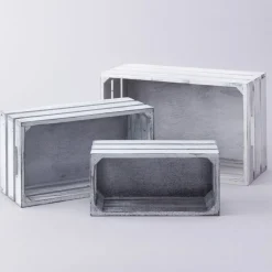 Decostar™ 3 Piece Wooden Crates Set - White