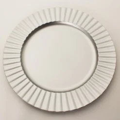 Decostar™ Plastic Charger Plate 13" - Matte Spray Finish - Silver - 24 Pieces