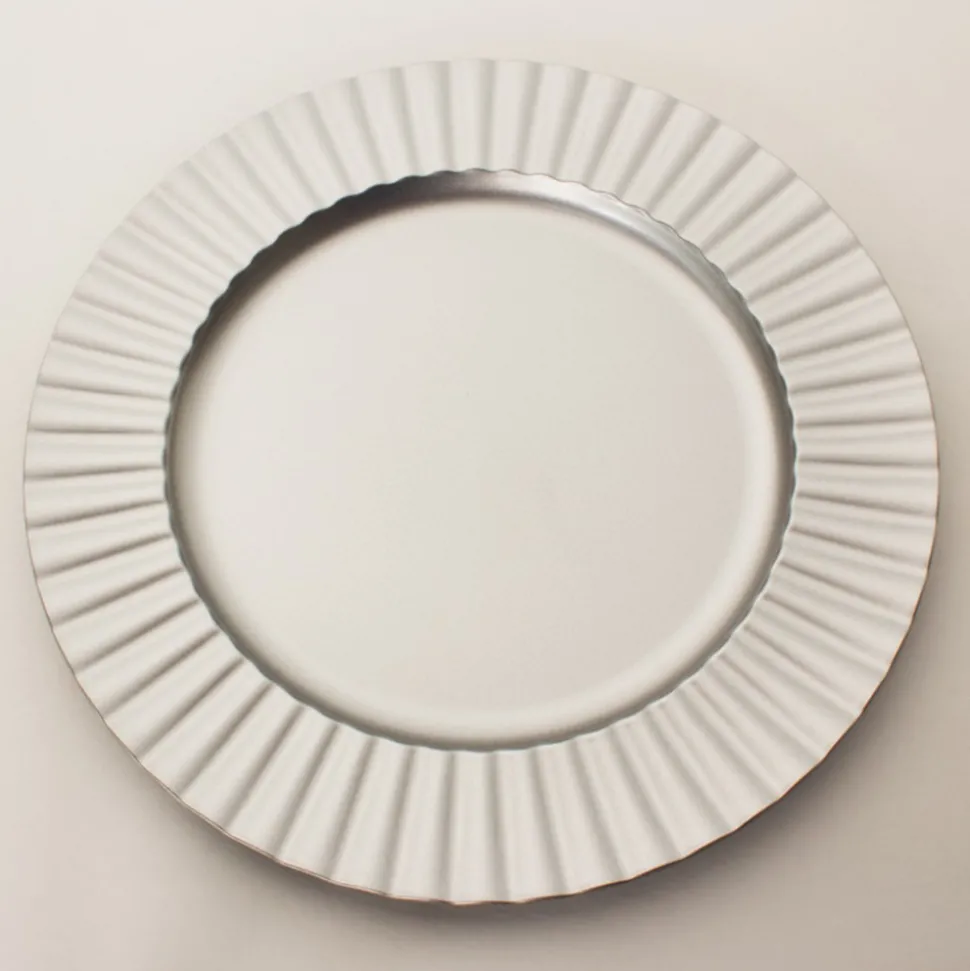 Decostar™ Plastic Charger Plate 13" - Matte Spray Finish - Silver - 24 Pieces