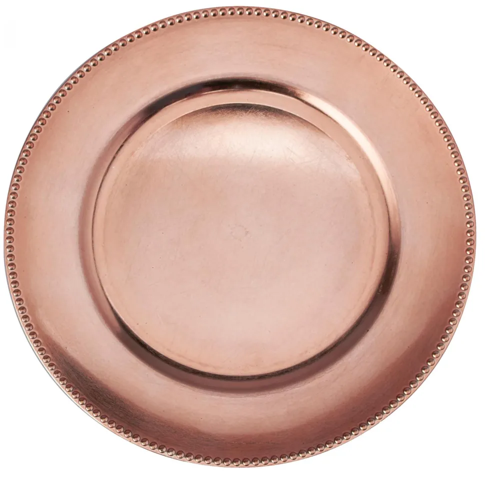 Decostar™ Plastic Charger Plate 13" - Rose Gold - 24 Pieces