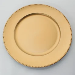 Decostar™ Plastic Charger Plate 13" - Matte Spray Finish - Gold - 24 Pieces