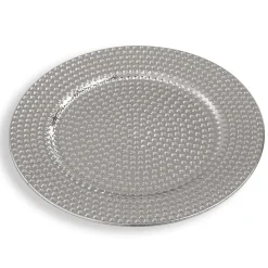 Decostar™ 13" Plastic Charger Plate - C - 24 Pack - Silver