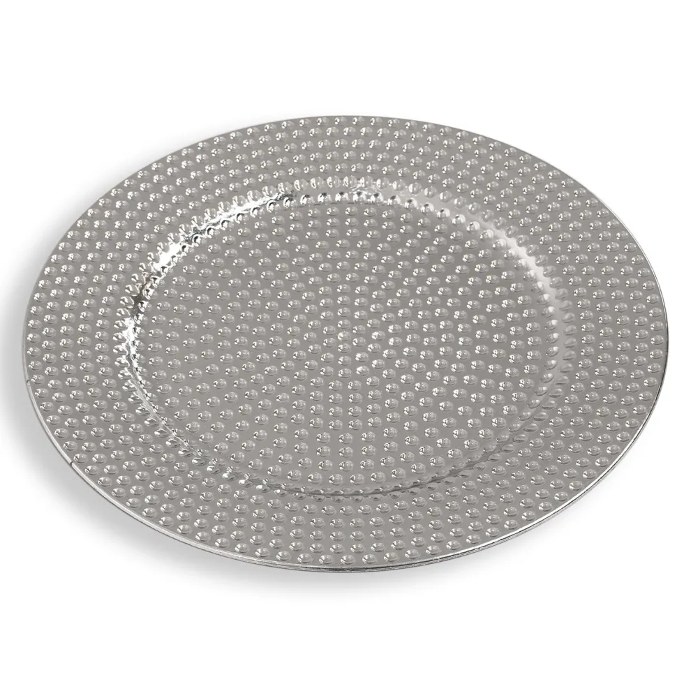 Decostar™ 13" Plastic Charger Plate - C - 24 Pack - Silver