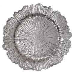 Decostar™ Plastic Reef Charger Plate 13" - Charcoal - 24 Pieces