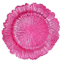 Decostar™ Plastic Reef Charger Plate 13" - Magenta - 24 Pieces