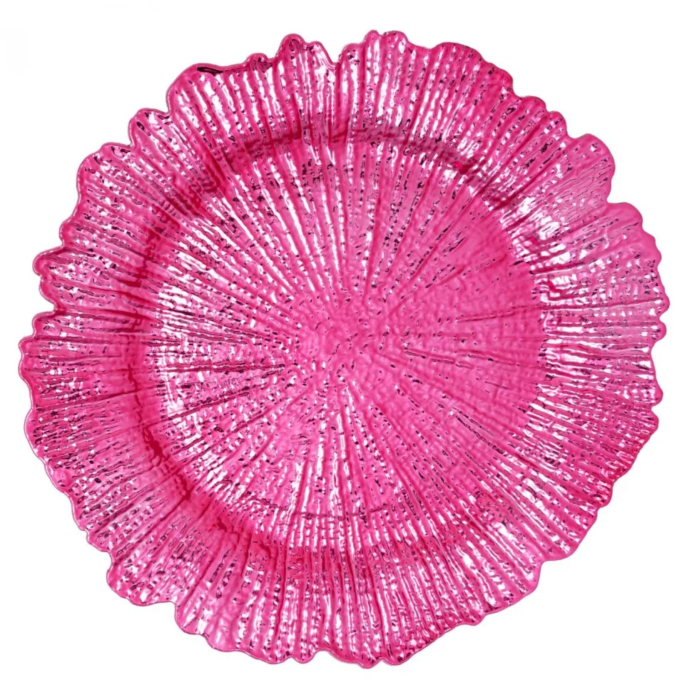 Decostar™ Plastic Reef Charger Plate 13" - Magenta - 24 Pieces