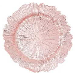 Decostar™ Plastic Reef Charger Plate 13" - Blush - 24 Pieces