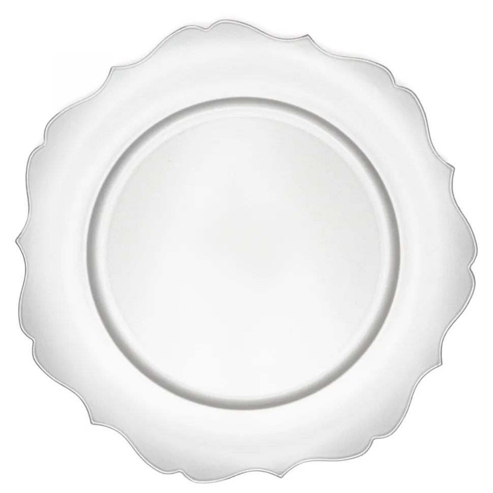 Decostar™ Plastic Scalloped Charger Plate 13" - 24 Pack - Silver