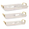 Decostar™ Plastic Serving Tray 3pc/set with Gold Edge