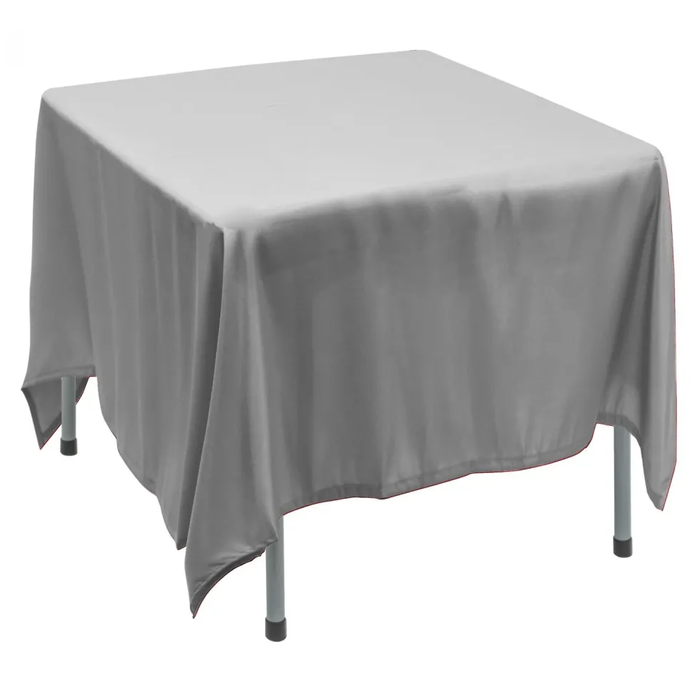 Decostar™ Polyester Square Table Cover 90" - Silver