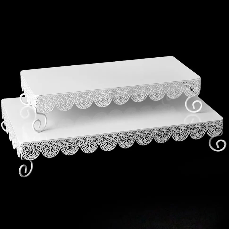 Decostar™ Rectangle Eyelet Stands Set of 2 - White