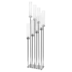 Decostar™ Rectangular Eight Arm Cluster Candle Holder 42" - Silver