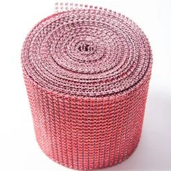 DecoStar™ Red Rhinestone Mesh-30 Foot Roll