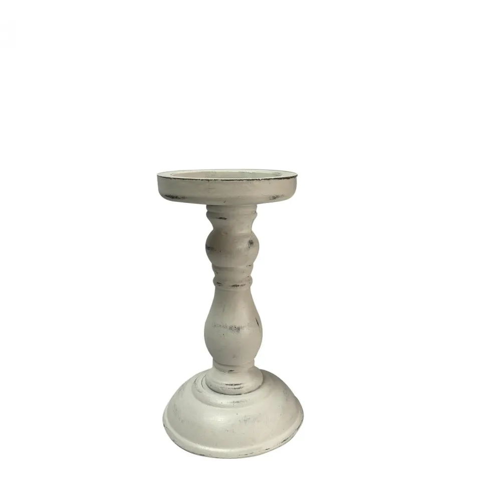 Decostar™ Rustic Candle Holder 7½" - White