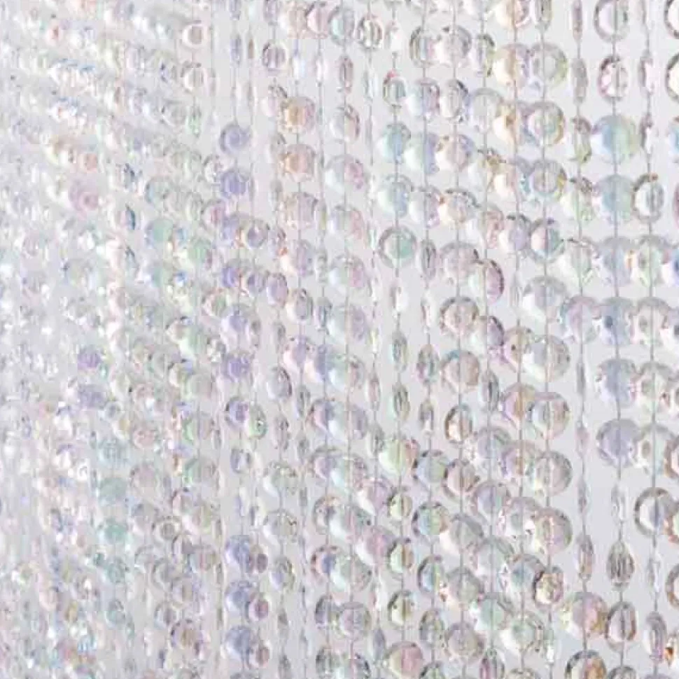 DecoStar™ Satin Top Rod Pocket 6ft. Jewel Crystal Iridescent Diamond Cut Curtain