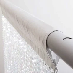 DecoStar™ Satin Top Rod Pocket 6ft. Jewel Crystal Iridescent Diamond Cut Curtain
