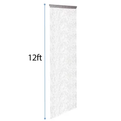 DecoStar™ Satin Top Rod Pocket 12ft. Jewel Crystal Iridescent Diamond Cut Curtain