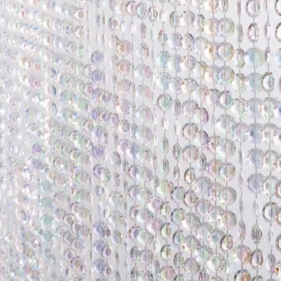 DecoStar™ Satin Top Rod Pocket 20ft. Jewel Crystal Iridescent Diamond Cut Curtain