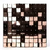 Decostar™ Shimmer Wall Panels w/ Black Backing & Square Sequins - 24 Tiles - Rose Gold