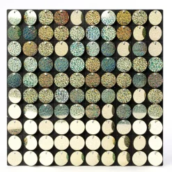 Decostar™ Shimmer Wall Panels w/ Black Backing & Round Sequins - 24 Tiles - Glitter Champagne