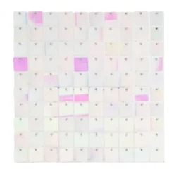 Decostar™ Shimmer Wall Panels w/ Clear Backing & Square Sequins - 24 Tiles - PinkIridescent
