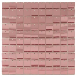 Decostar™ Shimmer Wall Panels w/ Clear Backing & Square Sequins - 24 Tiles - Pink Iridescent