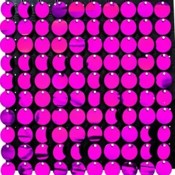 Decostar™ Shimmer Wall Panels w/ Black Backing & Round Sequins - 24 Tiles - Fuchsia