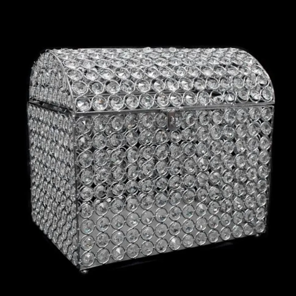 Decostar™ Silver Crystal Money / Ticket Box - 12" x 9" x 11"