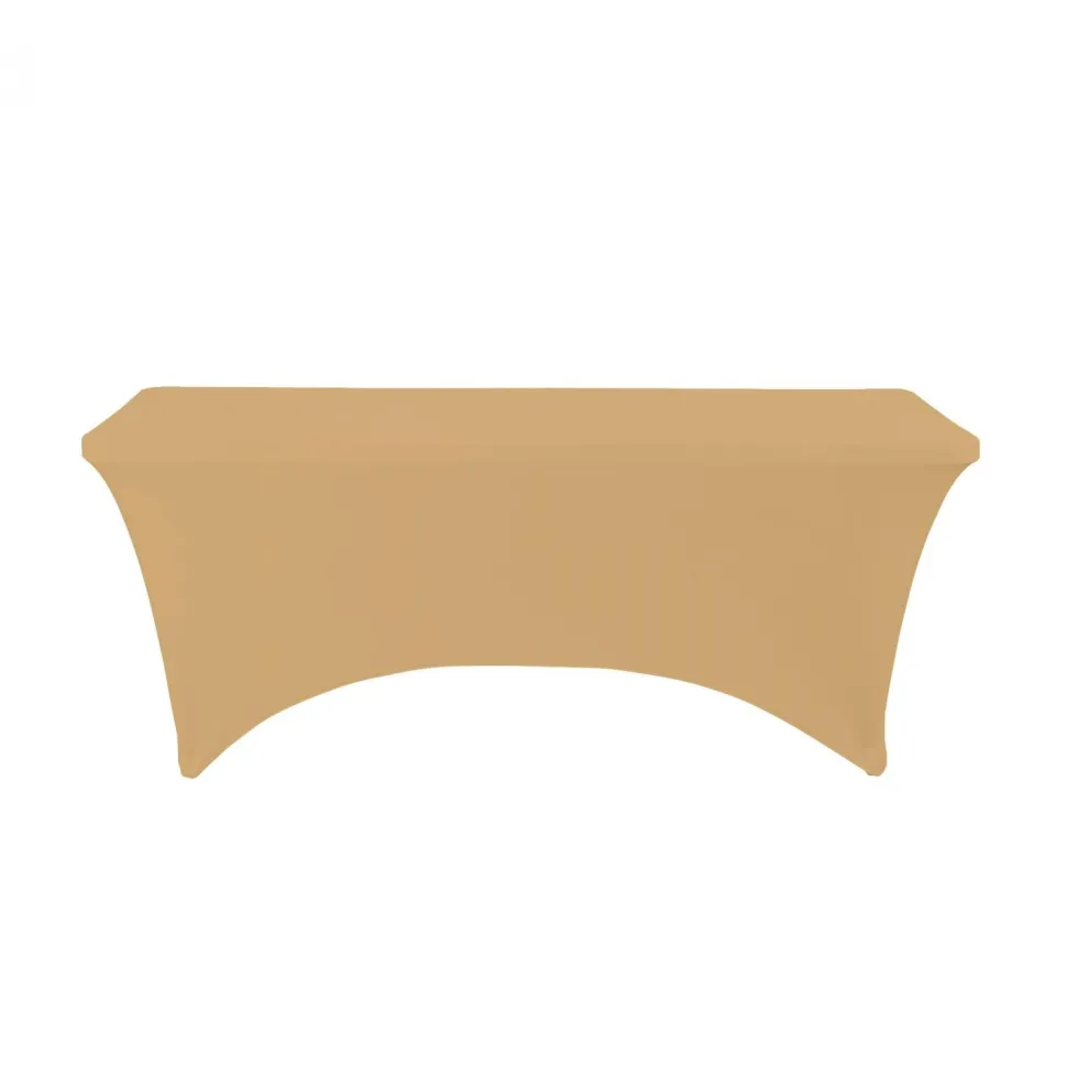 Decostar™ Spandex Rectangle Table Covers 8ft - Champagne