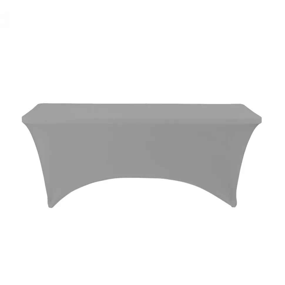 Decostar™ Spandex Rectangle Table Covers 8ft - Silver