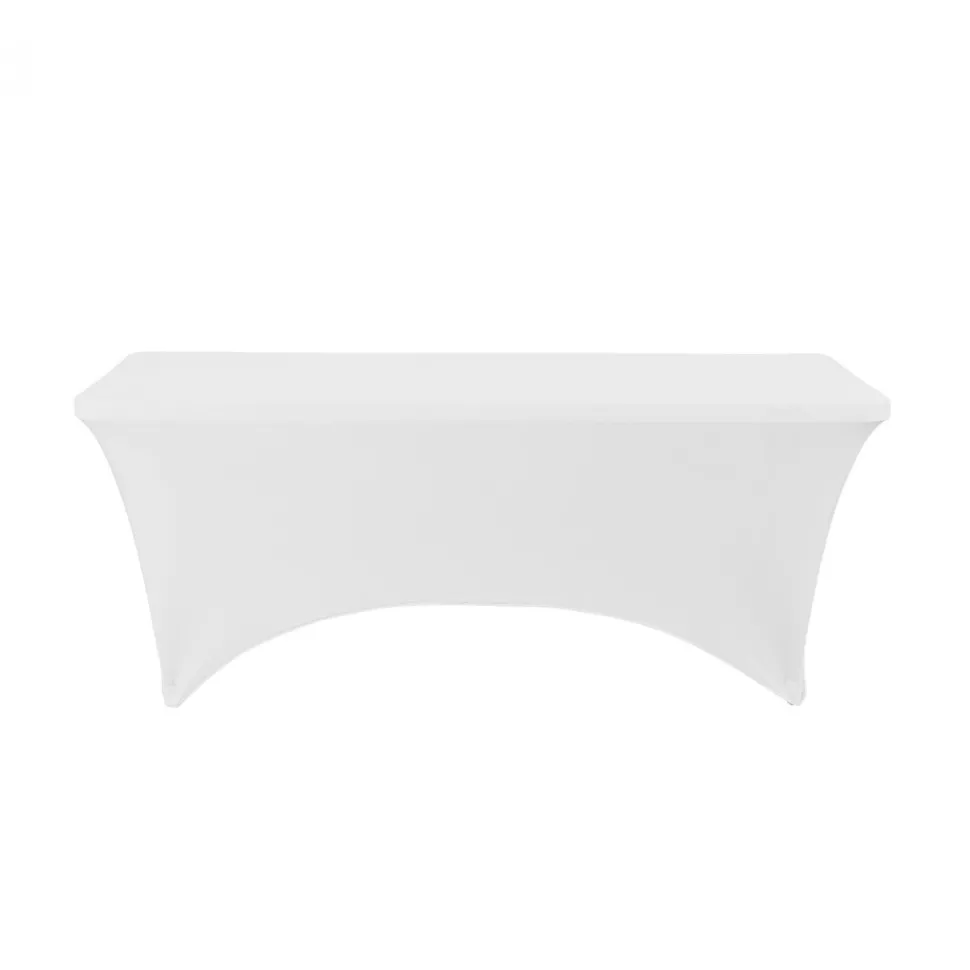 Decostar™ Spandex Rectangle Table Covers 6ft - White