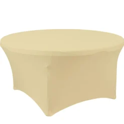 Decostar™ Spandex Round Table Cover 72" - Ivory