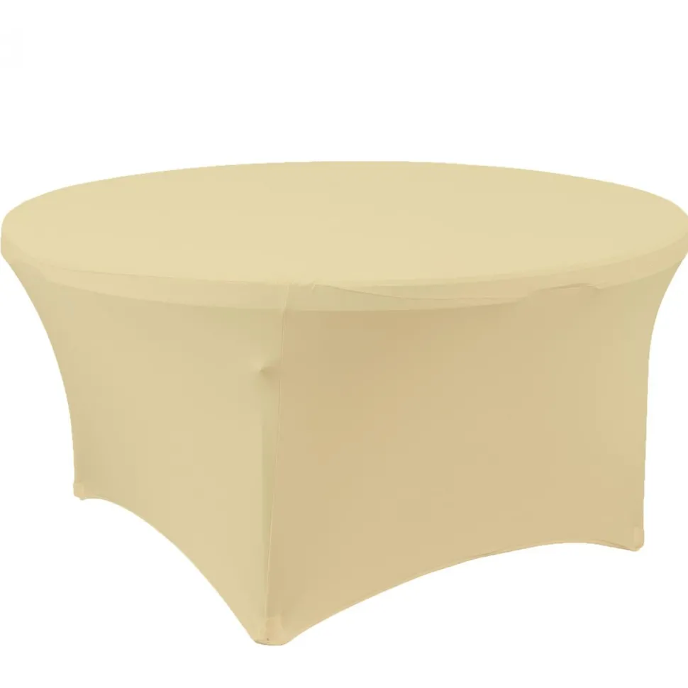 Decostar™ Spandex Round Table Cover 72" - Ivory