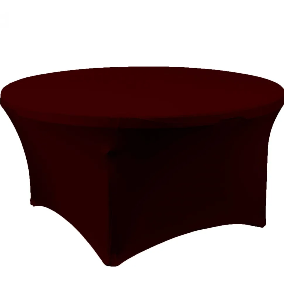 Decostar™ Spandex Round Table Cover 72" - Burgundy
