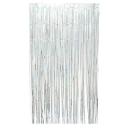 Decostar™ Sparkle Metallic Foil Fringe Curtain 96" - Silver