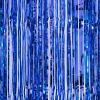 Decostar™ Sparkling Metallic Foil Fringe Curtain 96" 12 Pieces - Royal Blue