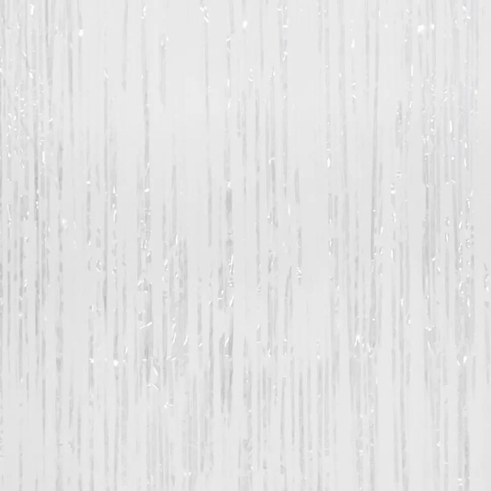Decostar™ Sparkling Metallic Foil Fringe Curtain 96" 12 Pieces - White