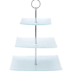 Decostar™ Square Glass Treat Stand 3 Tier 13"