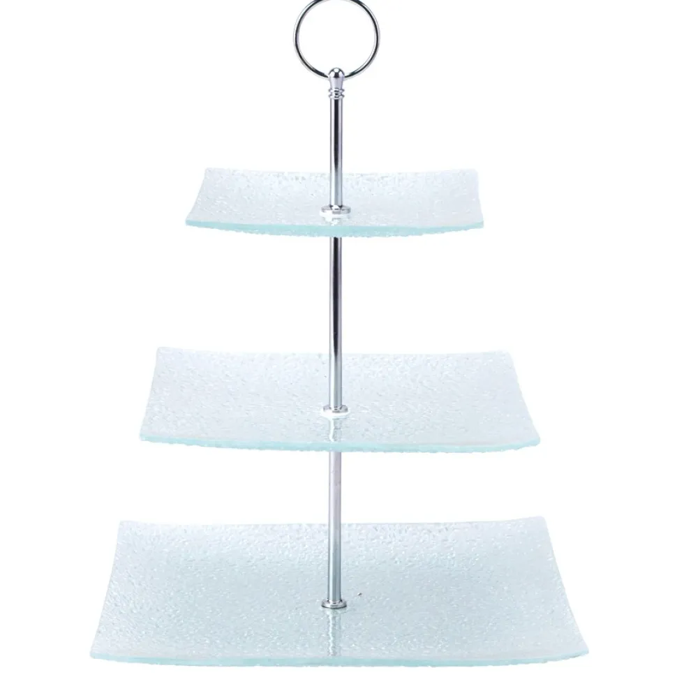 Decostar™ Square Glass Treat Stand 3 Tier 13"