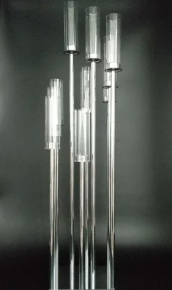 Decostar™ Square Metal Cluster Candle Holder, Ten Arm 42"- Silver