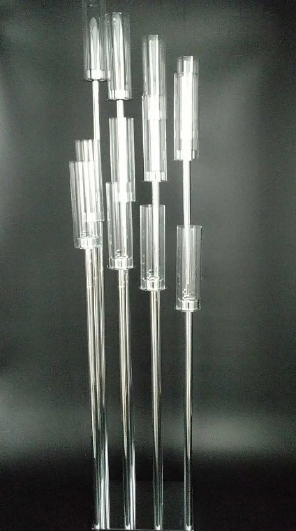 Decostar™ Square Metal Cluster Candle Holder, Twelve Arm 54"- Silver