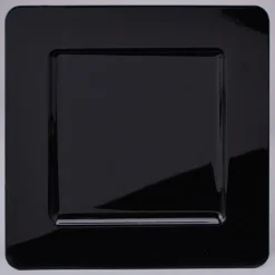 Decostar™ Square Plastic Charger Plate 13" - Black - 24 Pieces