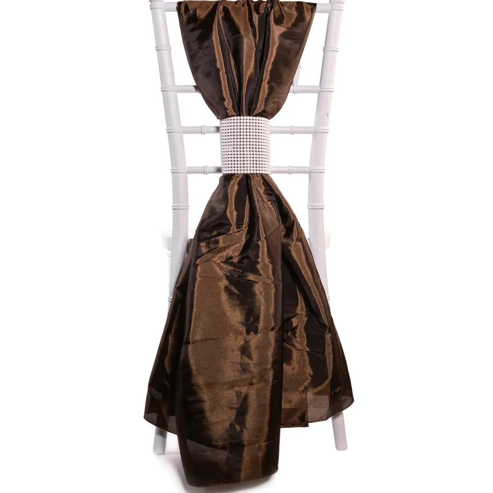 DecoStar™ Taffeta Single Piece Simple Back Chair Accent - Dark Brown