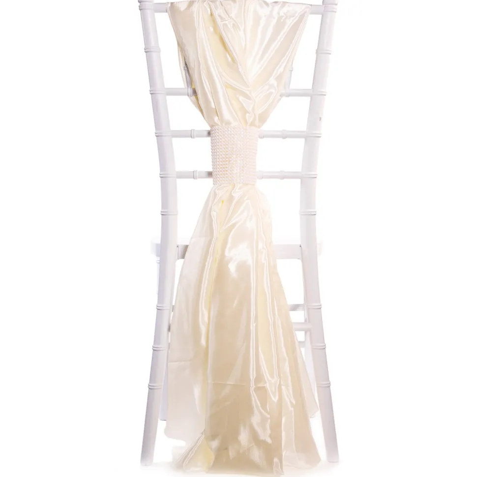 DecoStar™ Taffeta Single Piece Simple Back Chair Accent - Ivory