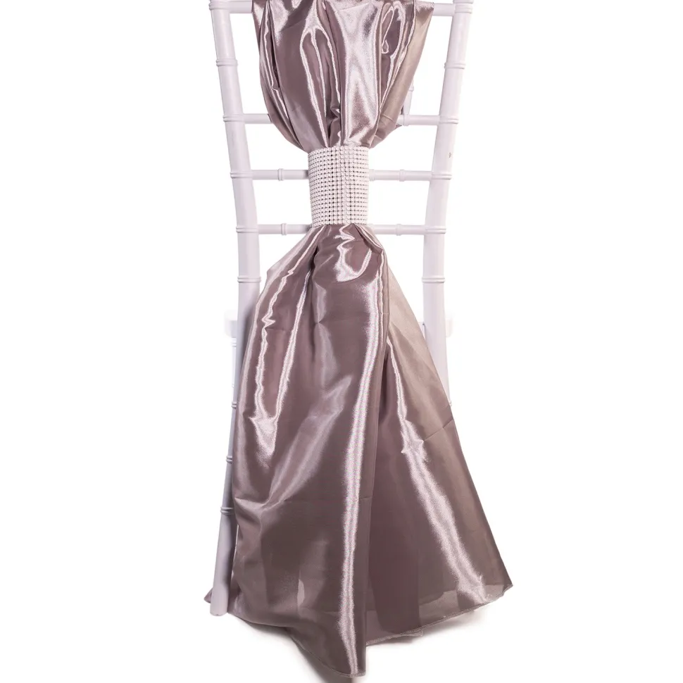 DecoStar™ Taffeta Single Piece Simple Back Chair Accent - Light Silver