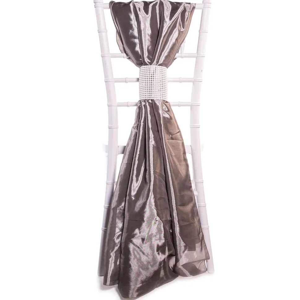 DecoStar™ Taffeta Single Piece Simple Back Chair Accent - Silver