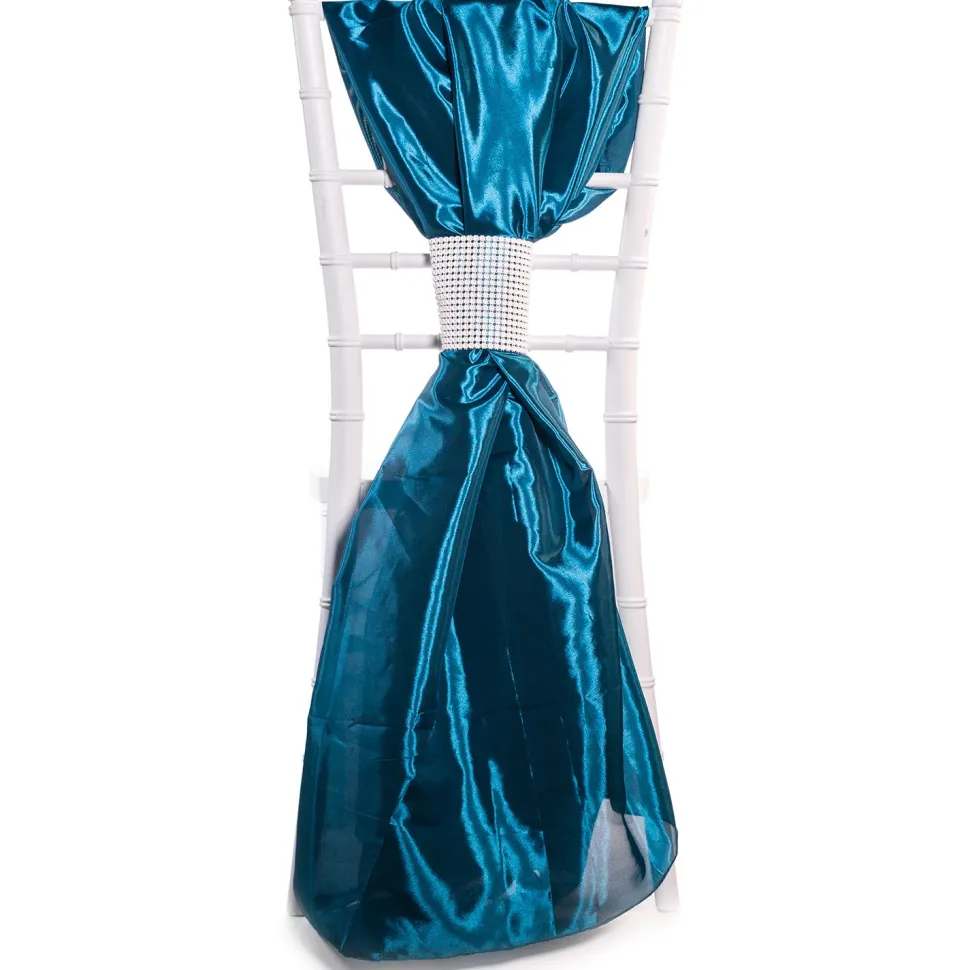 DecoStar™ Taffeta Single Piece Simple Back Chair Accent - Teal