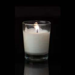 Decostar™ Unscented Poured Glass Votive Candles - 144 Pieces - 3/8" - White